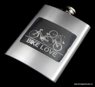 Nerezová placatka Bike Love invert